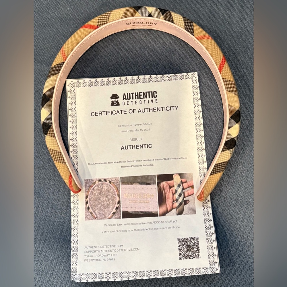 Burberry Plaid Headband - Beige, Black, and Red